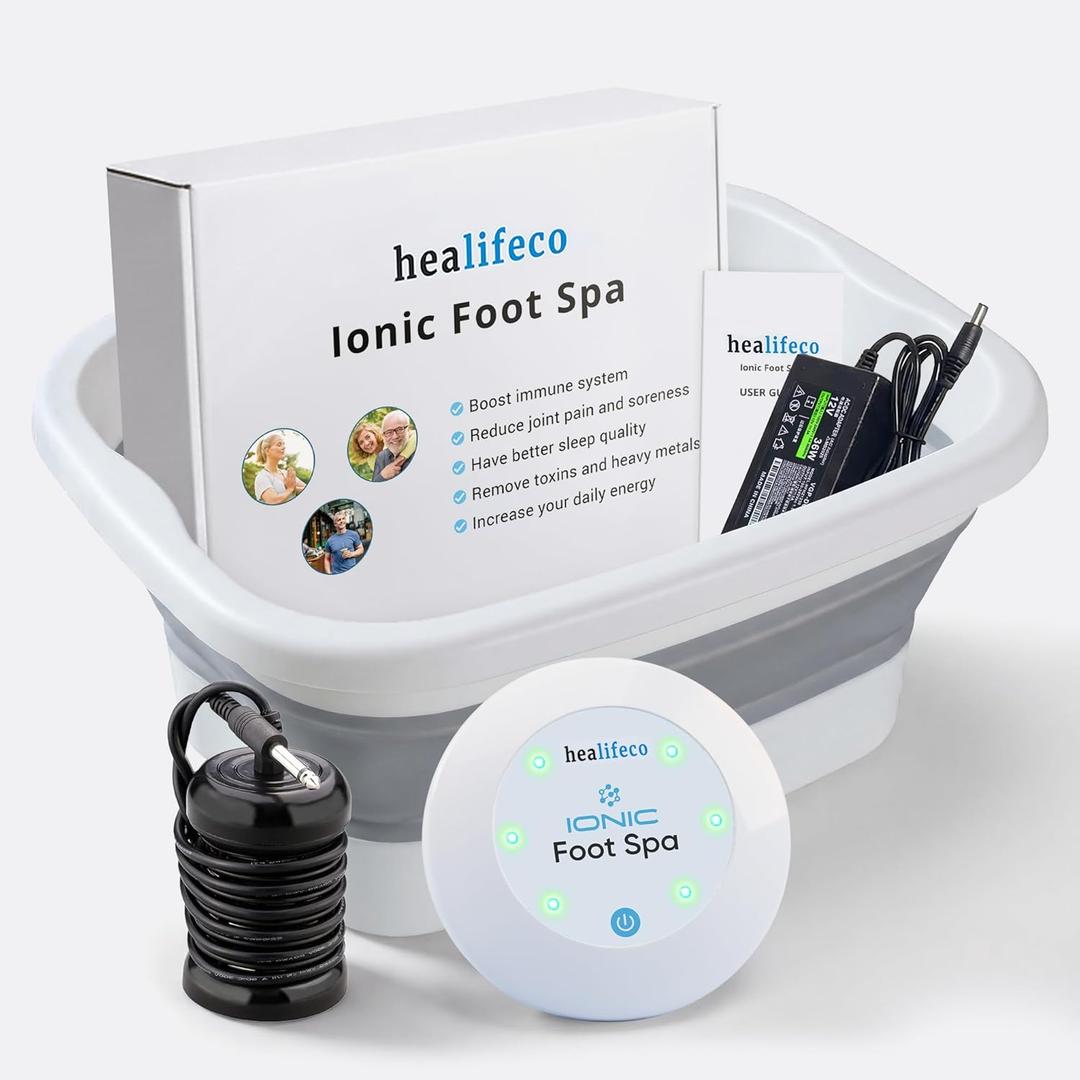 Ionic Foot Spa by Healifeco  Ion Foot Bath Detox Machine - For Toxins & Heavy Metals  Activates 2,000 Foot Detox Nodes  Easy 30-Min Home Detox  90,000+ Happy Users Trust It - With Basin