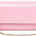 Women Patent Leather Wallets Fashion Clutch Purses Evening Bag Many colors Handbag (Pink)