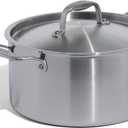 Made In Cookware | 6 Quart Stainless Steel Stock Pot With Lid | 5 Ply Stainless Clad | Professional Cookware | Crafted in Italy | Induction Compatible