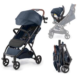Ingenuity Ingenuity 3Dquickclose CS+ Compact Fold Stroller – Lightweight Stroller with Oversized Canopy, Extra-Large Storage and Compact Fold, Deep Ocean