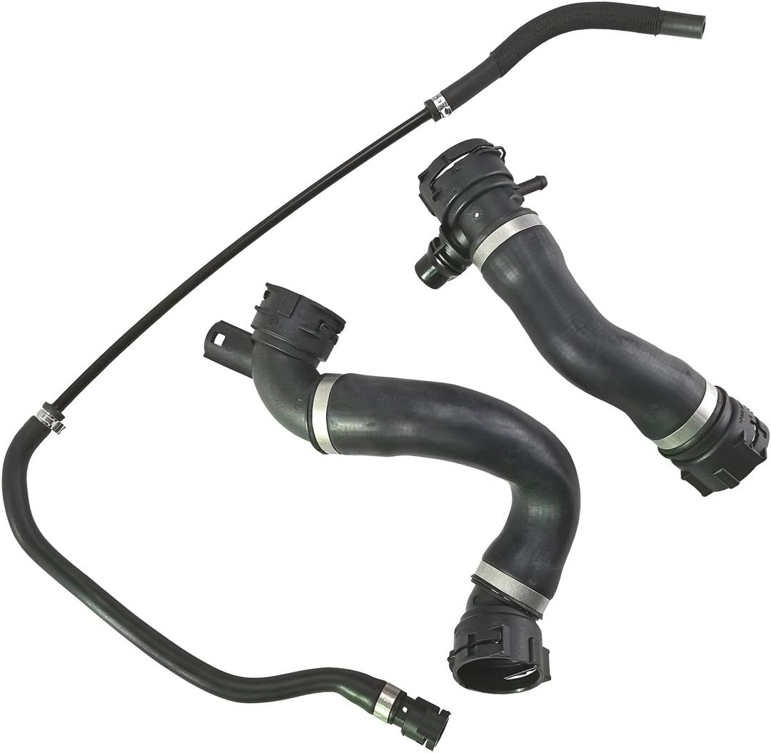 Engine Lower Upper Radiator Hose Coolant Water Hose Pipe + Expansion Tank Vent Line Hose Replacement Set fit for BMW 325i 328i 330i #17127618510 17127531579 17127531581