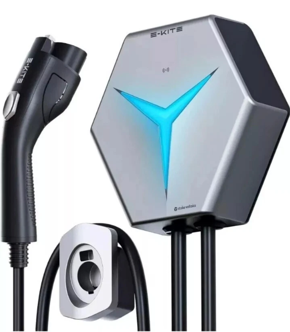 STOKE VOLTAICS Level 2 EV Charger, 32 Amp 240V Electric Vehicle Charging Stations, IP66 Water-Proof EV Charging Station, E-Kite 26-Foot Cable for Indoor/Outdoor Use (NEMA 14-50 Plug)
