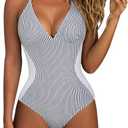 SUUKSESS Women Slimming Tummy Control One Piece Swimsuit Sexy Bathing Suit Size L