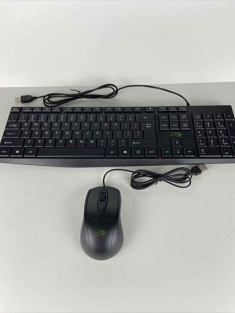 STG Skytech Global Wired K9820 Keyboard, Black and Mouse NEW