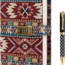 TIEFOSSI Fabric Diary with Lock, Lined Lock journal for Women Men, Aesthetic Diary with Pen, Hardcover Notebook for Journaling Writing Planning, 100 GSM Thick Paper with 224 Numbered Pages