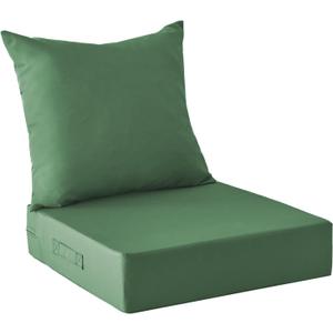 Outdoor Cushions for Patio Furniture,Outdoor Seat Cushion Set 24 x 24 x 5.75 Inch,Waterproof & Fade Resistant Outdoor Chair Cushions,Deep Patio Chair Cushion with Removable Cover, Forest Green