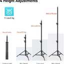 Photography Light Stand, 110"/9.2ft/280cm Portable Reverse Folding Tripod with Travel Bag Aluminum Heavy Duty for Camera,Video,Softboxes,Umbrell,Wedding Outdoor Video Shooting