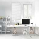DEZ FURNISHINGS Cordless 1" Signature Mini Blind with Flexible Slats, 27" W x 48" H, Pearl White