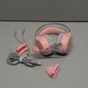 Lightweight Gaming Headset with Detachable Cat Ears, RGB Lighting, Wired Over Ear Headphones with Mic for PC, PS4, PS5, Switch, Stereo Surround Sound, Self-Adjusting Headband