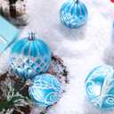 Civaner 24 Pcs Christmas Ball Ornaments, Multi Size Shatterproof Hanging Ball Ornaments Set, Christmas Tree Plastic Decorations for Xmas Holiday Party Wreath Garland Home Decor(Light Blue)