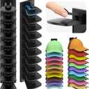 Hat Organizer for Baseball Caps, 2 Pack Hold Up to 40 Hats, Hat Rack for Wall Space Saving, Hat Hanger w/Strong Adhesive Hat Storage Holder Display for Closet Door and Wall (Black)