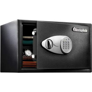 SentrySafe Black Home Safe with Shelf and Digital Keypad, Large Safe for Laptop, Documents, Money, Exterior: 10.6 x 16.9 x 14.6 Inches, X125