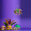 mardi gras Door Decorations, Jester Mask Front Door Sign, Jester Mask Wood mardi gras Door Hanger for Door Wall Hanging Decoration, Carnival Holiday Party Decor Supplies