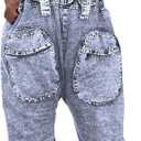 Lachmose Womens Overalls Denim Loose Fit Wide Leg Bib Baggy Jeans Jumpsuit Comfy (X-Large, 2light Blue2)