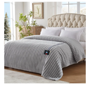 Westinghouse Electric Blanket Full Size, Super Cozy Luxury Faux Fur & Sherpa Heated Blanket with 10 Heating Levels & 1-12 Hours Auto Off, Fast Heating Blanket, Machine Washable, 80x 84 Inch Light Grey