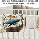 SPBL&L Ocean Whale Shark Kids Blanket, Coastal Beach Marine Life Shark Throw Blanket Gifts for Kids Boys Girls Nursery Room Bedroom Couch Bed Decor, Ocean Nursery Decor, 29.5x40Inch