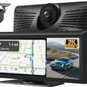 8.1" HD Carplay Screen for Car with 2K Dash Cam 1080P Backup Cam Wireless Carplay Screen Portable Car Stereo Touchscreen with Apple CarPlay Android Auto Voice Control AUX Bluetooth Mirror Link GPS Nav