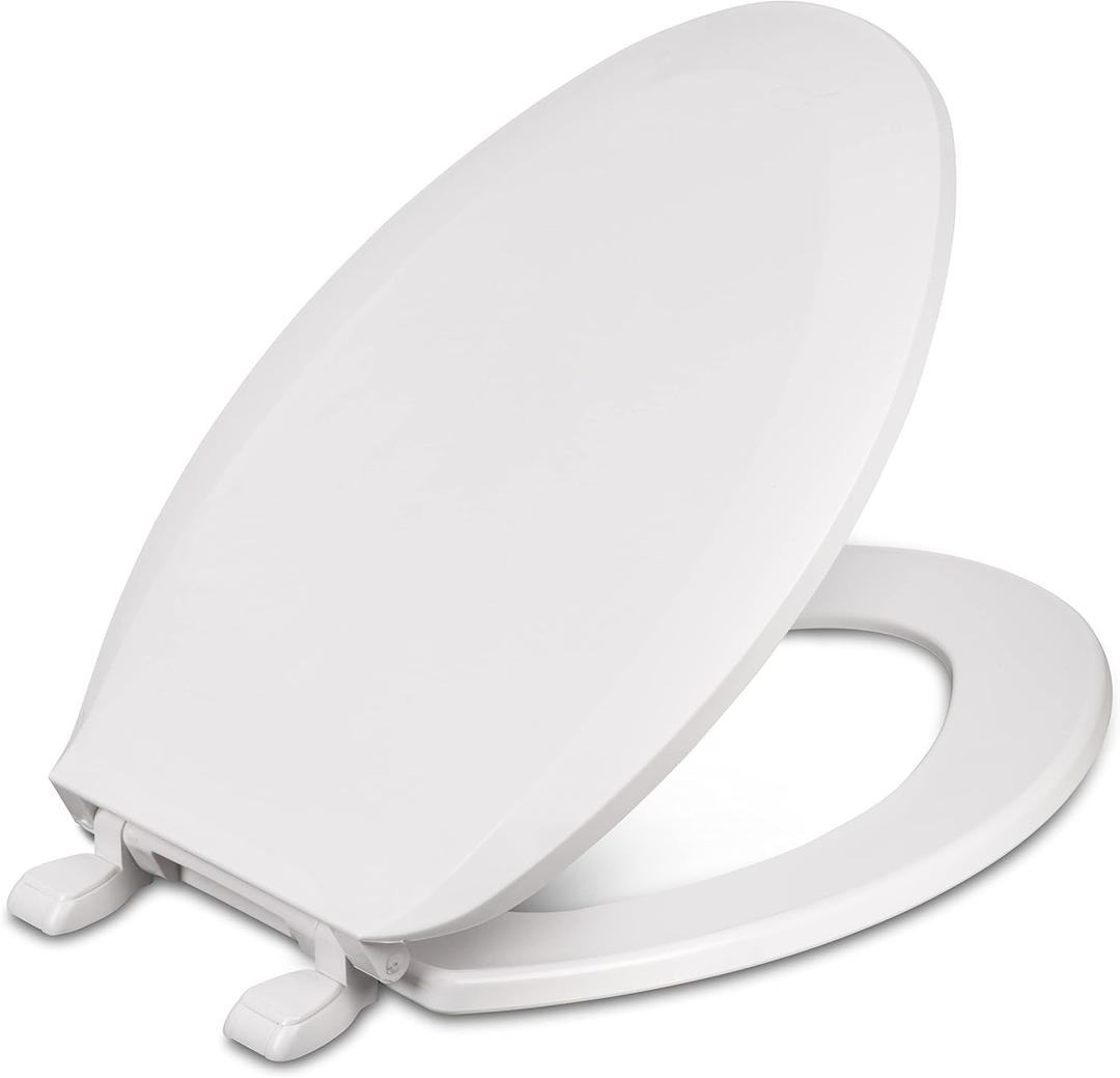 Centoco 1600-001 Elongated Plastic Toilet Seat, Standard Economy Model, White
