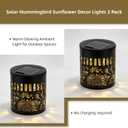 Solar Outdoor Fence Lights Decoration 2 Pack, Solar Wall Step Deck Lights Outdoor Garden Decor with Hummingbird Sunflower Theme for Yard Art Porch Patio Backyard Decor, Gifts for Mom Women