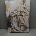 WENGTIAO 3Pcs Rustic Daisy Canvas Wall Art Fall Flower Prints Posters Vintage Country Flora Paintings Pictures Nature Botanical Artwork for Bedroom Living Room Bathroom 12x16x3