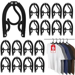 15 Pcs Travel Hangers Portable Foldable Travel Hanger Organizer, Plastic Cruise Ship Accessories Essentials Clothes Hanging Rack Folding Hangers for Traveling Camping Flying RV Europe Suitcase, Black : Home & Kitchen