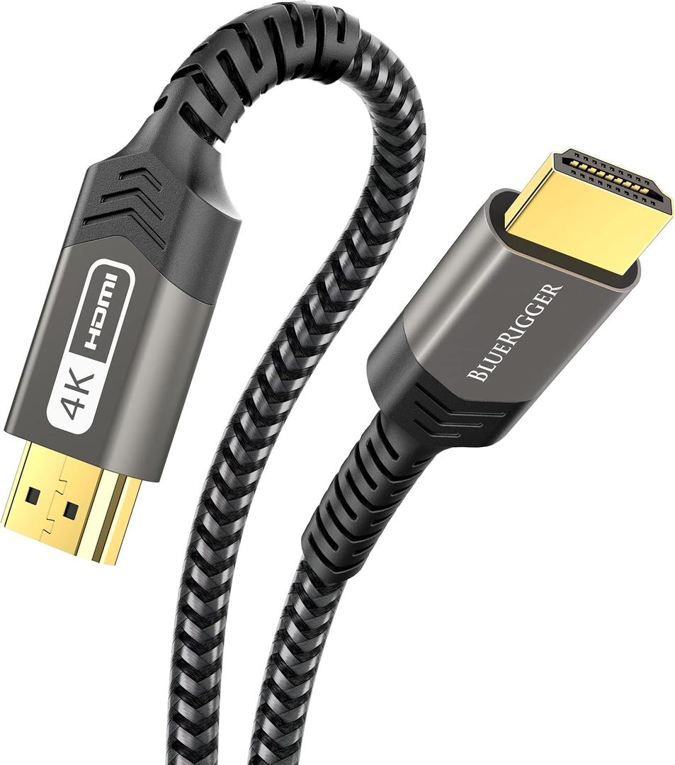 BlueRigger 4K HDMI Cable (25FT, 4K 60Hz HDR, High Speed 18 Gbps, eARC, Nylon Braided Cord) - Compatible with PS5, PS4, Xbox, Roku, Apple TV, HDTV, Blu-ray, PC (25FT)
