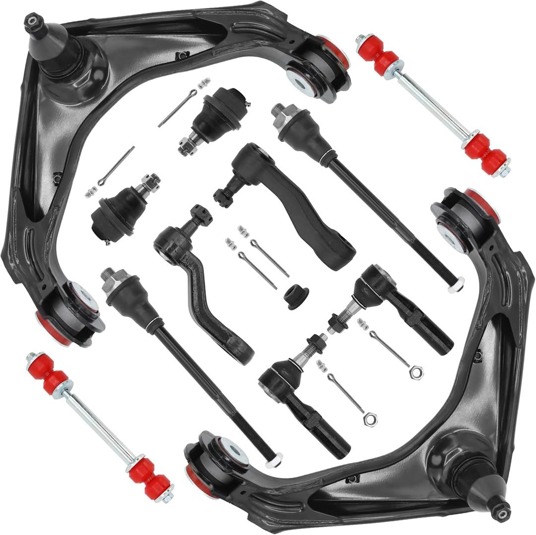 12pc Front End Suspension Kit for Chevy Silverado GMC Sierra 2500 3500 HD, Suburban Avalanche 2500, Yukon XL 2500, Control Arms with Polyurethane Bushing