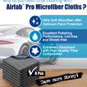 Airlab Microfiber Towels for Cars Wash Drying Auto Detailing, Highly Absorbent, Lint-Free, Streak-Free, All-Purpose Cleaning Cloths for Household, 16" x 16", Pack of 8, Grey