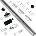 24" Aluminum Bifold Closet Door Hardware Kit for 2 Doors,Folding Barn Door Hardwares,Bi-fold Door Hardware Track Top Mounted for Bathroom, Bedroom, Inside Door