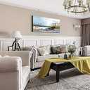 Beach Ocean Decor Wall Art Pictures for Bedroom Living Room Office Beach Wall Decor Ocean Decorations Framed Bathroom Paintings Canvas Wall Art Sunshine Sea Waves Artwork 30"X60"