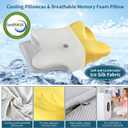 Cervical Neck Pillow for Pain Relief, Contour Memory Foam Pillows for Sleeping, Ergonomic Pillow Orthopedic Cooling Pillow Bed Pillow Neck Support for Side Back Stomach Sleepers (Grey)