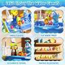 Upgraded Toddler Sand Water Table Toy with Electric Water Pump, Kids Sand Water with Faucet/Play Food Accessories/Fishing Toy, Kitchen Play Sink Toys for Girl Boy Age 3+