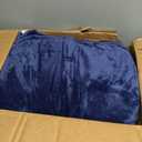 Westinghouse Heated Electric Twin Blanket - Soft Flannel Heating Blanket with 10 Heating Settings & 1-12 Hours Auto-Off Timer, Overheat Protection, Machine Washable (62"x84", Navy Blue)