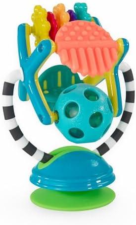 Sassy Teethe & Twirl Sensation Station 2-in-1 Suction Cup High Chair Toy, Developmental Tray Toy for Early Learning, Ages 6+ Months