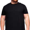 STRONGSIZE Men's Big and Tall T-Shirts – Stretch Cotton Crewneck Longer Length Shirt 2-Pack Black 3XL