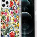 MOSNOVO Case for iPhone 12 & iPhone 12 Pro, [Buffertech 6.6ft Military-Grade Drop Protection] [Anti Peel Off Tech] Clear TPU Bumper Phone Case Cover Design - in The Garden