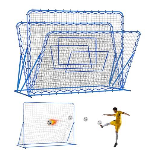 8x6FT Dual-mode Soccer Goal & Rebounder Net, Premium Durability for Intense Shooting Training, Quick-Switch Angle Soccer Training for Control, Passing Practice, Easy Setup Soccer Gifts for Kids Teen Adult