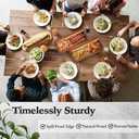 Versatile Acacia Wood Serving Trays - Set of 3 Elegant Platters for Home Decor and Hosting - Perfect for Cheese, Fruit, and Charcuterie Presentation (Large)