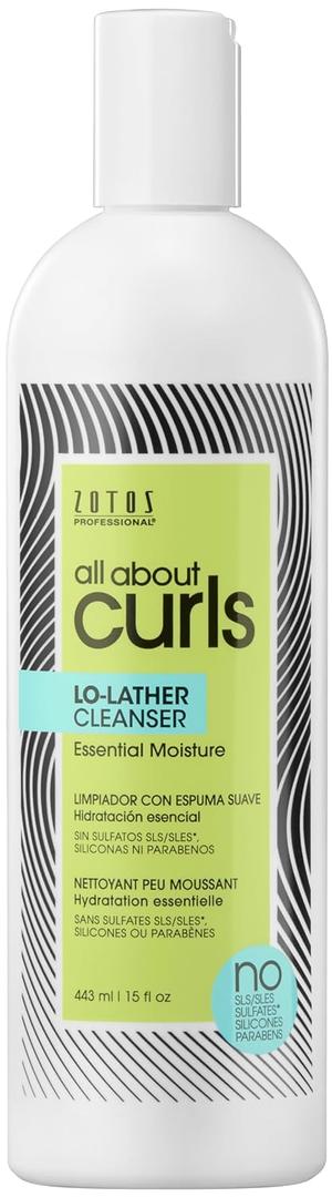ALL ABOUT CURLS Lo-Lather Cleanser Shampoo | For Curly Hair | Essential Moisture | Gentle Cleansing | Slightly Sudsy | Cruelty Free | Sulfate & Paraben Free (15 Fl Oz (Pack of 1))