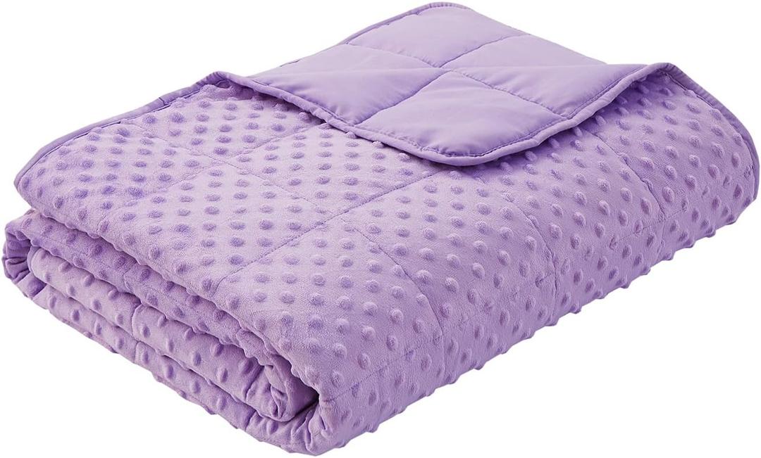 Weighted Blanket for Adults, Comfortable and Soft Throw Weighted Blanket with Premium Glass Beads for All Season 15 lbs 60"x80", Purple