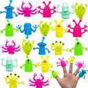 2 x 20 Pcs Finger Puppets Toys,Funny Colorful Monster Stretchy Finger Puppets,Soft Rubber Finger Doll Toys for Children's Party Favors