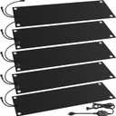 HETFOENT 5 Pcs Heated Snow Melting Mats, 10 x 30 in No-Slip Rubber Heated Outdoor Mats, Snow and Ice Melting Mats for Winter Outdoor Stairs, Steps, Doorways, Walkways, Driveway, 2 in/ h Melting Speed