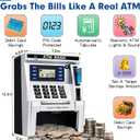 ATM Piggy Bank for Kids, ATM Machine for Real Money with Debit Card, Bill Feeder, Coin Recognition, Balance Calculator, Electronic Savings Safe Box, Gifts for Teen Boys Girls, Medium