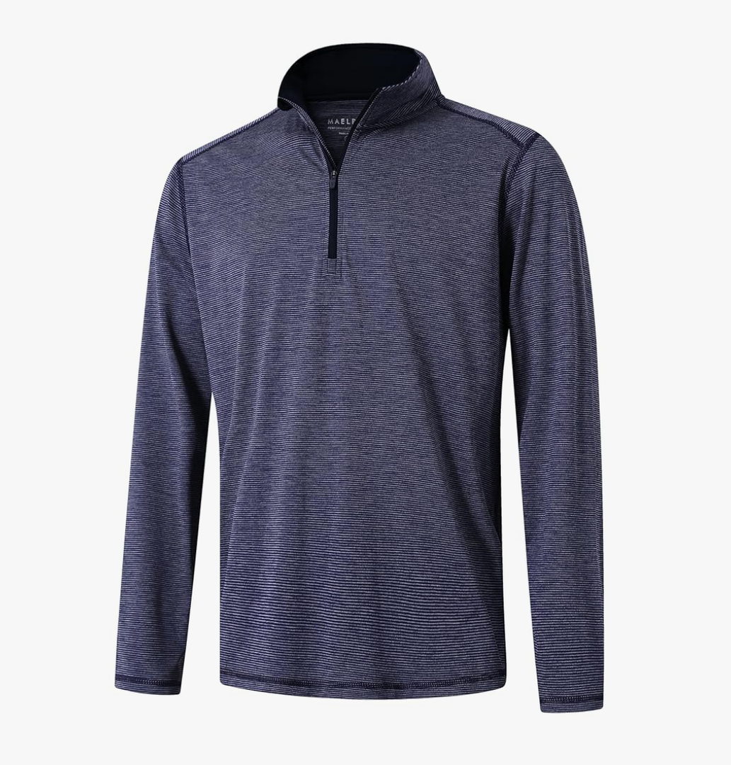M MAELREG Quarter Zip Pullover Men Moisture Wicking Micro Fleece Performance Raglan Collarless Golf Sweatshirts for Men, XL