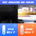 Car Window Shade, 6Pack Set Auto Sun Shades for Side Window Front and Rear Windshield with Storage Pouch for Car, SUV, Van, Truck, Full Sun Protection, Block UV Rays, Keep car Cool (59.5"x27.6"/6PCS)