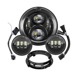 7 inch Motorcycle LED Headlights 4.5" Fog Passing Lights DOT Kit For Harley Davidson Road King Ultra Classic Street Glide Heritage Softail Switchback Electra Glide CVO Tri Glide harley headlight