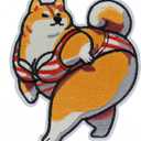 Dog Patch Sexy Shiba Inu Iron On Patch Iron On or Sew On Patches Perfect for Backpacks Jeans Jackets Hats & Clothes Cute Funny Cool Embroidered Appliques Patch