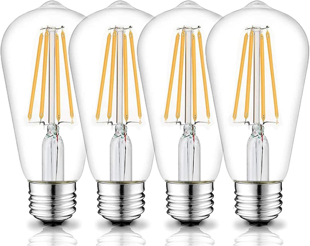 12V E26 LED Light Bulb 6W 3000K 60W Equivalent, Low Voltage AC/DC 12V/24V LED Bulbs for RV, Camper, Marine, Off Grid Cabin, 4 Pack