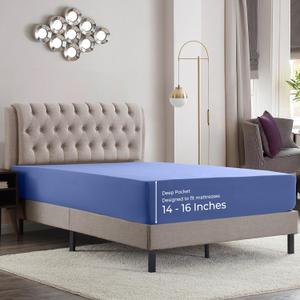Empyrean California King Fitted Sheet - Deep Pocket, Fits 14-16 Inch Mattress, Ultra Soft Microfiber, Wrinkle-Free & Fade Resistant, Shrinkproof Hotel Quality Sheets, Calm Blue