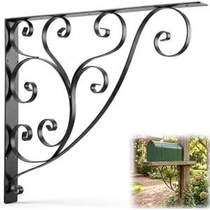 Wrought Iron Mailbox Bracket, Decorative Wall Mounted